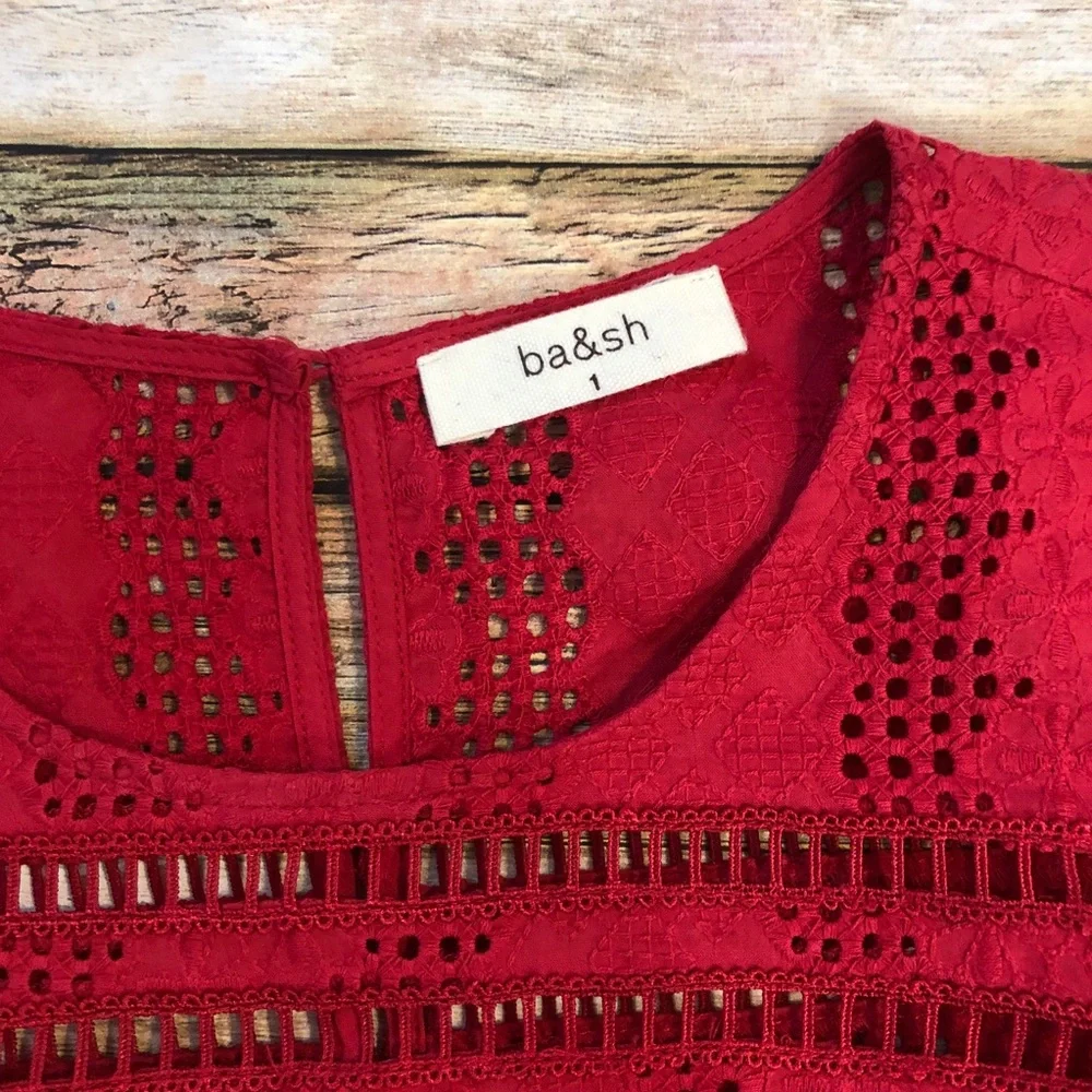 Ba&sh Gianna Eyelet Blouse Top - Picture 3 of 5